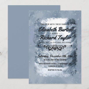 Invitation Pins rustiques Blue Winter Wonderland Mariage