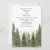 Invitation Pins rustiques Mariage campagnard simple (Devant)