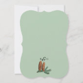 Invitation Pins rustiques Mariage de verdure forestière (Dos)