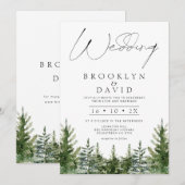 Invitation Pins sauvages modernes Mariage minimaliste (Devant / Derrière)