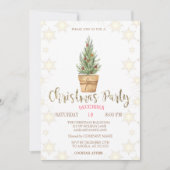 Invitation Pins Snowflakes fête de Noël (Devant)