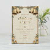 Invitation Pins Verdure Cloches Dorées (Debout devant)