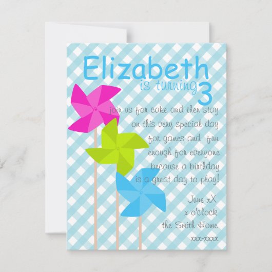 Invitation Pinwheel Trio (Devant)