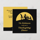 Invitation Pioneer Trek Silhouette Thanksgiving Dîner Invitat (Devant / Derrière)