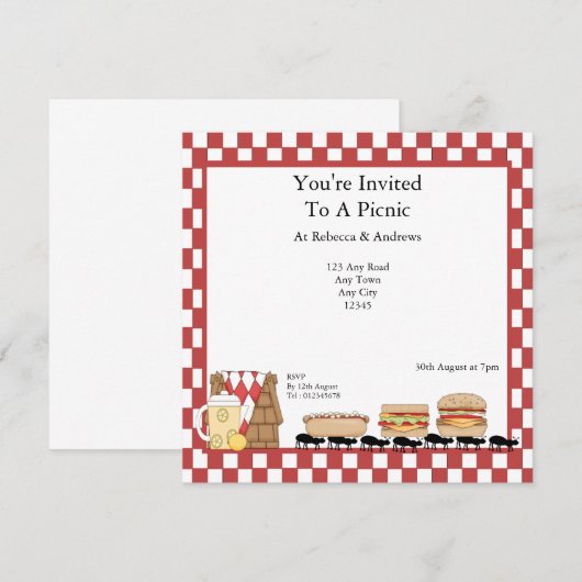 Invitation Pique-nique (Devant / Derrière)