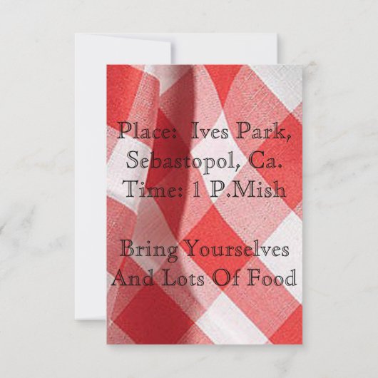 Invitation Pique-nique (Dos)