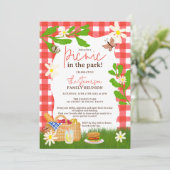 Invitation Pique-nique amusant d'été frais dans le parc réuni (Debout devant)