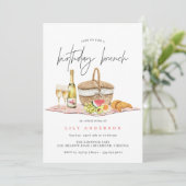 Invitation Pique-nique aquarelle | Joli Brunch d'anniversaire (Debout devant)