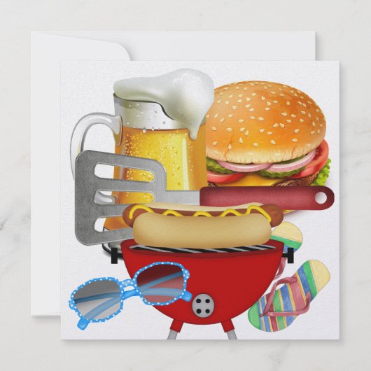 Invitation Pique-nique au BBQ - 4 juillet (Devant)