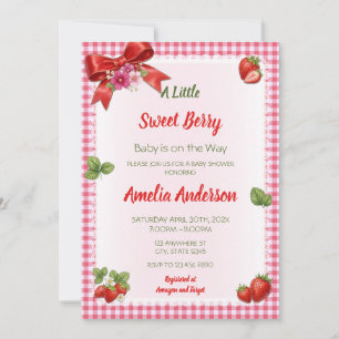 Invitation Pique-nique aux fraises sucrées pour Baby Shower G