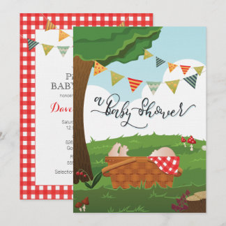 Invitation Pique-nique Baby shower/BBQ/Woodland