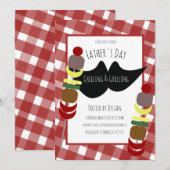 Invitation Pique-nique barbecue de la fête des pères, grillad (Devant / Derrière)