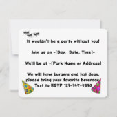 Invitation Pique-nique d'anniversaire (Dos)
