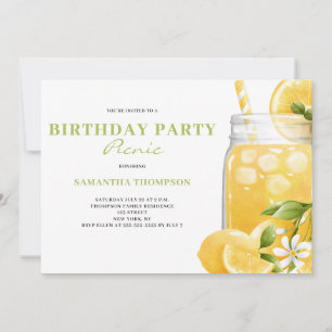 Invitation Pique-nique d'anniversaire de la fête du citron mo