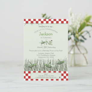 Invitation Pique-nique d'anniversaire pour les sauterelles Pe