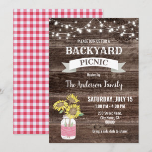 Invitation Pique-nique dans la cour, barbecue de quartier
