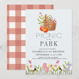 Invitation Pique-nique dans le Panier Parc Floral 1er Anniver
