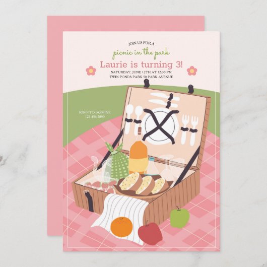 Invitation Pique-nique dans le Parc (Devant / Derrière)