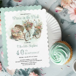 Invitation Pique-nique dans le parc Floral 40e anniversaire f<br><div class="desc">Plutôt comme un panier de pique-nique photo et vélo fleuri "Pique-nique dans le parc" 40e anniversaire conception de fête. Conception composite par Holiday Hearts Designs.</div>