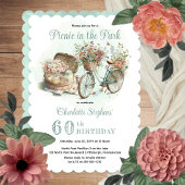 Invitation Pique-nique dans le parc Floral 60e anniversaire f