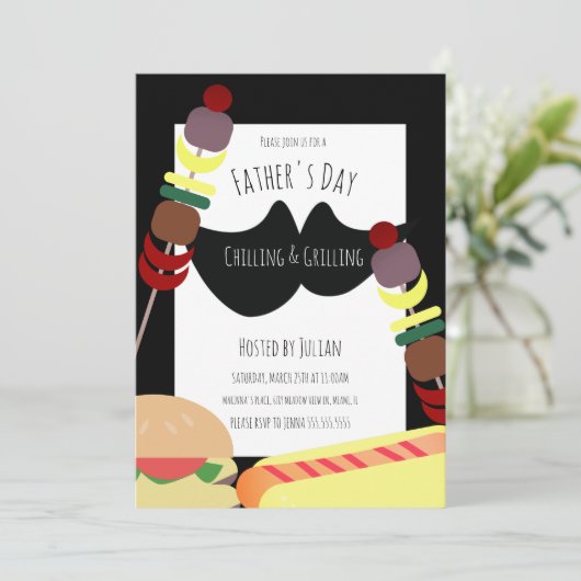 Invitation Pique-nique de barbecue pour la fête des pères Chi (Debout devant)