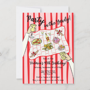 Invitation Pique-nique de doodle dessiné à la main dans le Ya