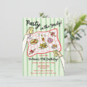 Invitation Pique-nique de doodle dessiné à la main dans le Ya (Debout devant)