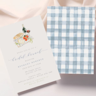 Invitation Pique-nique de mariée au vin et au fromage