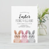 Invitation Pique-nique de Pâques et chasse aux oeufs avec des (Debout devant)