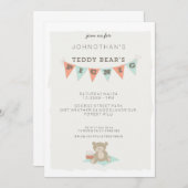 Invitation Pique-nique de Teddy Bear (Devant / Derrière)