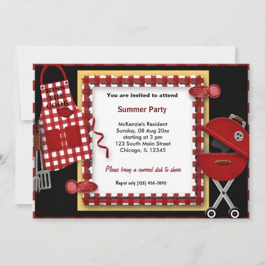 Invitation Pique-nique d'été (Devant)