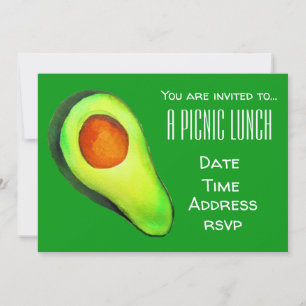 Invitation Pique-nique d'été à l'avocat vert
