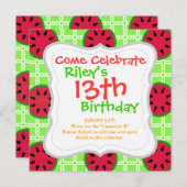 Invitation Pique-nique d'été sur les Carrés verts (Devant / Derrière)