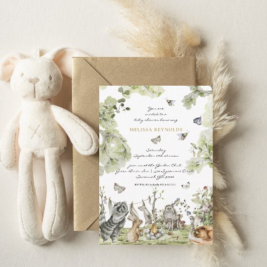 Invitation Pique-nique en forêt | Baby Shower des Animaux de 