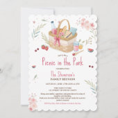 Invitation Pique-nique En vichy mignonne dans la corbeille d' (Devant)