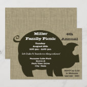 Invitation Pique-nique et barbecue Brown Hog (Devant / Derrière)