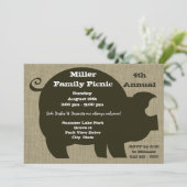 Invitation Pique-nique et barbecue Brown Hog (Debout devant)