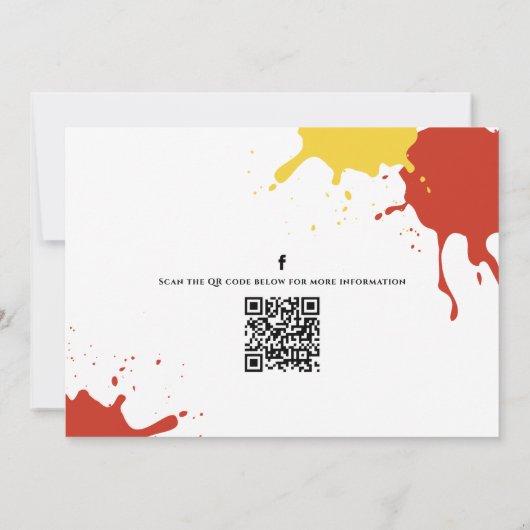 Invitation Pique-nique été mignon BBQ Fun QR Code Social Medi (Dos)