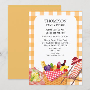 Invitation Pique-nique familial barbecue grillade cuisson au
