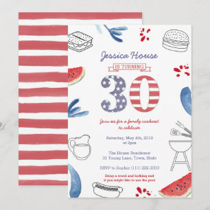 Invitation Pique-nique familial pour les 30 ans, Jour de la m