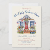 Invitation Pique-nique Festive 4 juillet Barbecue (Devant)