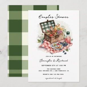 Invitation Pique-nique Fête de couples rustique