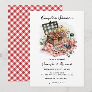 Invitation Pique-nique Fête de couples rustique