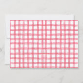 Invitation Pique-nique Filles Pink Plaid Anniversaire (Dos)