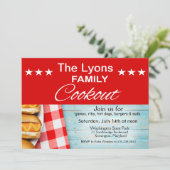 Invitation Pique-nique guingan rouge et blanc de | de (Debout devant)