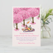 Invitation Pique-nique Hanami de printemps personnalisable (Debout devant)