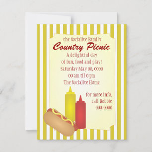 Invitation Pique-nique Hotdog