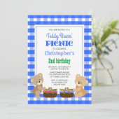 Invitation Pique-nique nounours fête d'anniversaire (Debout devant)