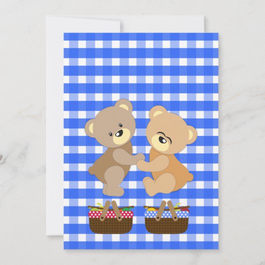 Invitation Pique-nique nounours fête d'anniversaire (Dos)