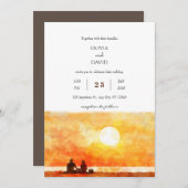 Invitation Pique-nique Plage de coucher de soleil minimal Inv (Devant / Derrière)